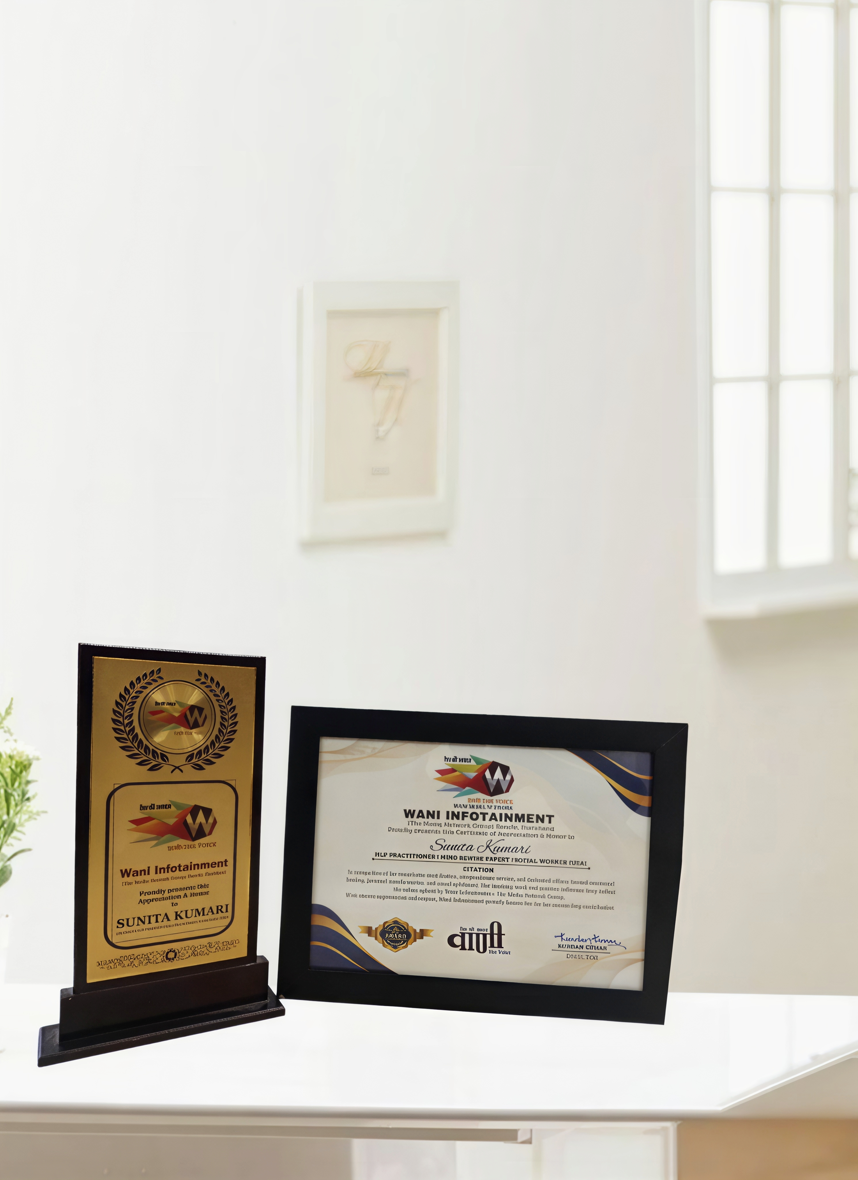 Coach Sunita Kumari honor certificate